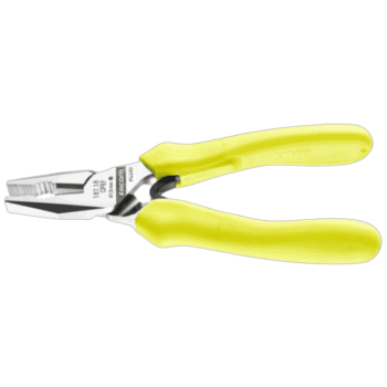 Facom 187.CPE combination pliers with yellow handles, ideal for electrical and general use.