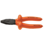 Facom VSE series insulated combination pliers with 1000V protection, orange handles, and black jaws for electrical work.