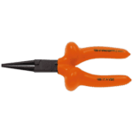 Facom VSE series insulated round nose pliers with orange handles and black tips for electrical work.