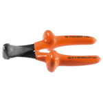 Facom VSE series insulated end nippers for hard wire, 1000 Volt rated, with orange handles and black cutting head, designed for electrical work.