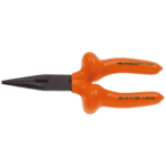 Facom VSE series 1,000 Volt insulated semi-round nose pliers with orange handles and black tips for electrical work.