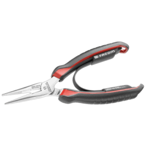 Facom short half-round nose plier 193A.16CPE with ergonomic handles for precision gripping and cutting.