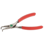 Facom 199A angled nose inside Circlips pliers with red handles on a black background.