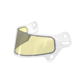 Grand Prix Racewear motorcycle goggles with yellow-tinted lens and white frame, designed for racing safety and performance.