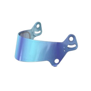 Blue tinted racing helmet visor for Grand Prix Racewear, designed for high-performance motorsport safety and style.