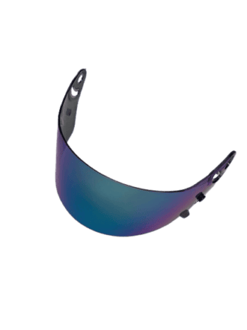 Grand Prix Racewear racing helmet visor with reflective coating for high-speed motorsport protection.