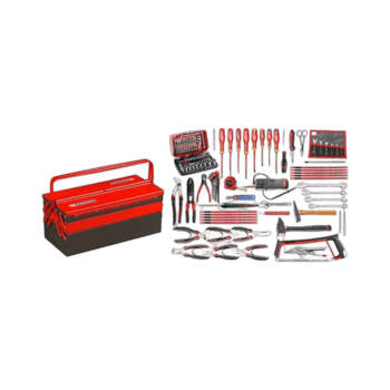 Facom maintenance tool set with screwdrivers, pliers, and storage box, ideal for professional repairs and maintenance tasks.