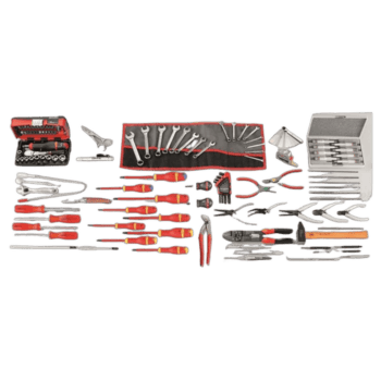 Facom maintenance tools set with wrenches, screwdrivers, pliers, and accessories for professional repairs.