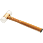Facom 207A-208A adaptable-tip mallet with wooden handle and white rubber head, ideal for precision striking in automotive and racewear applications.
