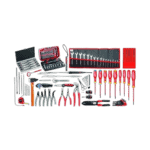 Comprehensive set of electromechanical tools including screwdrivers, wrenches, pliers, and a case, ideal for professional and DIY electrical work.