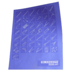 Facom Pictogram plate 2225.A1 showing various tool icons on a blue background for easy identification.