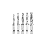 Set of five Facom threading drills in M4, M5, M6, M8, and M10 sizes for precise threading applications.