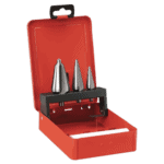 Facom set of 3 tapered bits in a red storage case, ideal for precision screwdriving tasks.