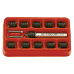Facom set of milling cutters in a red plastic case, ideal for precision machining tasks.