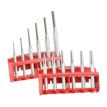 Set of Facom impact tools with various sizes in red plastic holder, ideal for automotive and mechanical work.