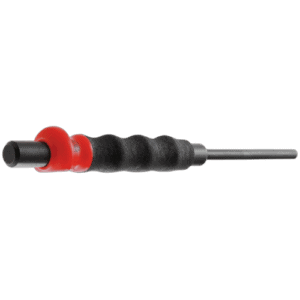 Facom 249G sheathed drift punch with red handle and black grip for precision metalwork.