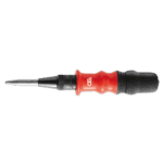 Facom sheathed automatic centre punch 257.G with red handle and black grip for precise marking and punching.