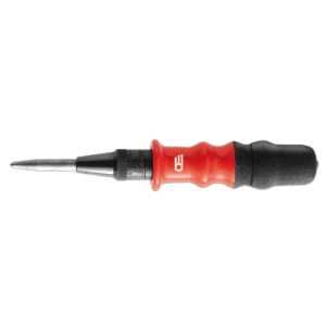 Facom sheathed automatic centre punch 257.G with red handle and black grip for precise marking and punching.