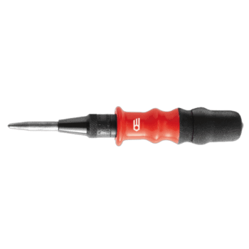 Facom sheathed automatic centre punch 257.G with red handle and black grip for precise marking and punching.