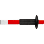 Facom 263P chisel with guard, red and black handle, used for precision cutting and chiselling tasks.