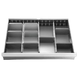 Facom tool drawer organiser with 18 partitions for efficient storage and easy access.