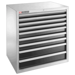 Facom heavy-duty industrial unit with 9 drawers, ideal for workshop storage and organisation.