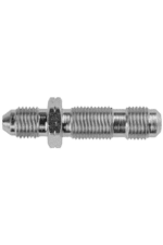 Close-up of a metal spark plug with detailed threading and electrode, used in high-performance racing engines.