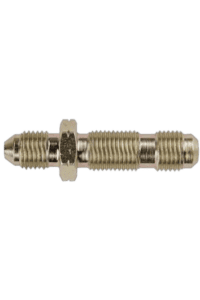 Close-up of a spark plug, essential for engine ignition in motorsport vehicles, showcasing detailed metal threads and electrode.