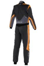 Grand Prix Racewear racing suit with black, orange, and grey design, ideal for motorsport enthusiasts and professional racers.