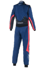 Grand Prix Racewear racing suit in blue with red and black accents, designed for motorsport safety and performance.