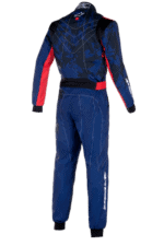 Grand Prix Racewear racing suit in blue with red accents, designed for motorsport safety and performance.