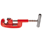 Facom stainless steel pipe cutter 338C.60 with red handle and adjustable cutting wheel for plumbing and pipe fitting tasks.