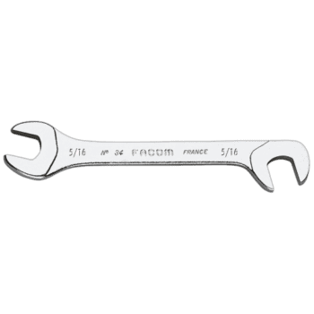 Facom 34-inch open end wrench with detailed markings, ideal for precision mechanical work.