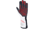 High-performance racing glove from Grand Prix Racewear with red, black, and white design, offering superior grip and protection for motorsport enthusiasts.