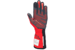 Red and black Grand Prix Racewear racing glove with protective padding and grip features for motorsport enthusiasts.