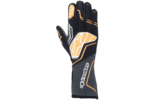 Black and orange Grand Prix Racewear racing glove with protective padding and grip details for motorsport enthusiasts.
