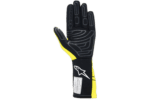 Black and yellow racing glove from Grand Prix Racewear, designed for motorsport safety and performance.