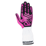 Pink and black racing glove from Grand Prix Racewear, designed for motorsport safety and performance.