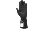 Black racing glove with protective padding and grip details, designed for motorsport safety and performance.