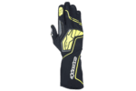 Alpinestars racing glove designed for motorsport, featuring black and yellow colours with protective padding and grip enhancements.