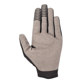 Grey racing glove with black and grey striped cuffs, designed for motorsport safety and performance.