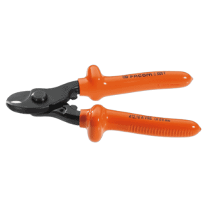 Facom VSE series insulated copper-alu cable cutter with orange handles for electrical work.
