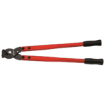 Heavy-duty cable cutters with red handles and black grips, suitable for cutting thick cables up to 32mm diameter.