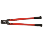 Heavy-duty cable cutters with red handles and black grips, designed for cutting thick cables up to 42mm diameter.