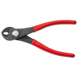 Facom 412B.10 cable cutters with red handles and black cutting head for electrical work.