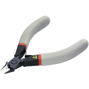 Facom ESD thin nose machined cutters with anti-static handles for precision electrical work.