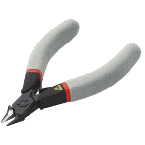 Facom ESD thin nose machined cutters with ergonomic handles for precision electrical work.