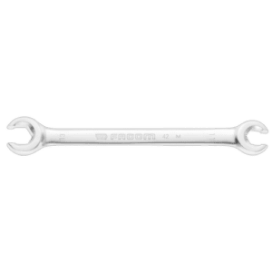 Facom 42 metric 15mm hinged flare nut wrench for automotive and plumbing repairs, made of durable chrome vanadium steel.