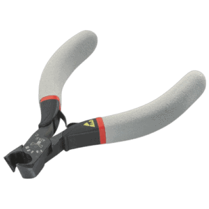 Facom ESD 70° angled cutters with ergonomic handles and digital display for precise cutting and electrical safety.