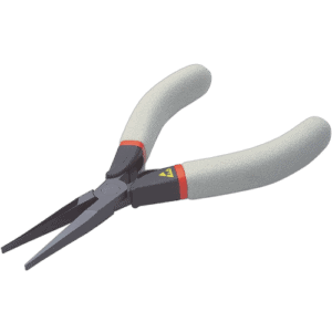 Facom ESD thin flat-nose pliers 431.LE with anti-static handles for precision electrical work.